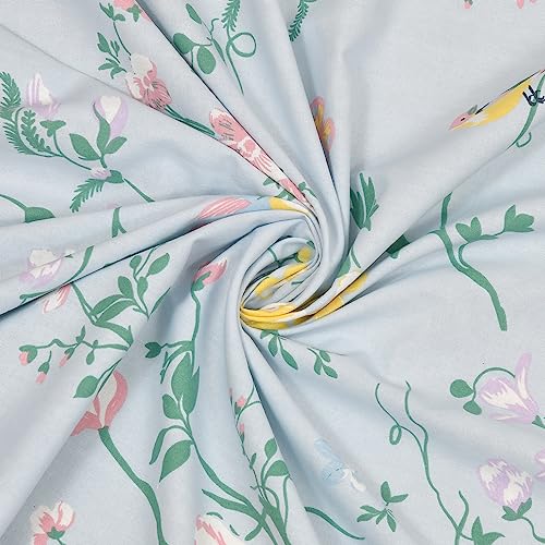 Image of Haus and Kinder Single Bed Sheet Cotton Single Bedsheet with Pillow Cover 60 x 90 Bedsheet for Single Bed Cotton Single Bedsheet - Blue Color
