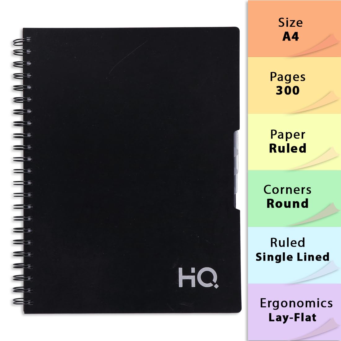 HQ by Navneet Navneet Hq | Wiro Bound Notebook |Five Subject Book
