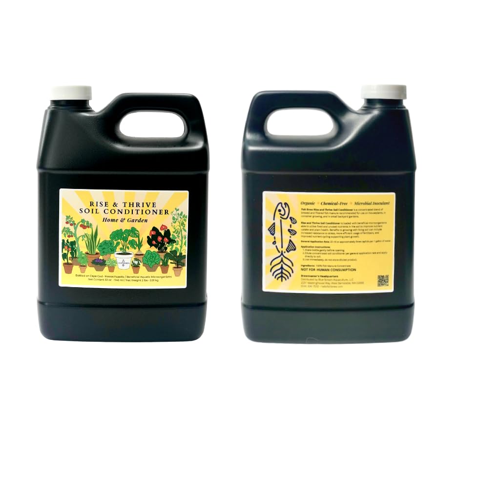 Rise & Thrive Soil Conditioner - Fish Brew, OMRI Listed Soil innoculant, Available in 32oz, 1 Gallon, 5 Gallon Sizes (1-Gallon)