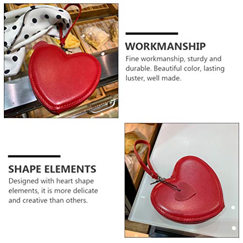 Kesyoo Heart Purse Heart Shaped Coin Purse Red Heart Wallet Crossbody Bag Shoulder Bag Wallet #TOP7
