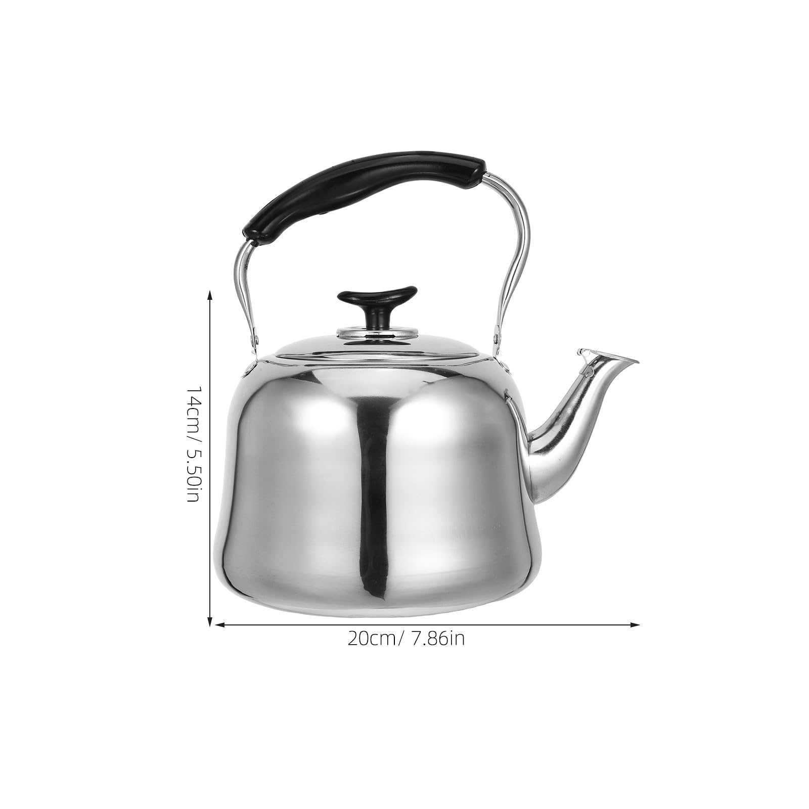 UKCOCO Hervidor de Agua para Estufa 4l de Acero Inoxidable Espesado con Silbato, Tetera Grande Antigoteo Compatible con Inducción, Gas y Eléctrica, Mango Ergonómico Antiescaldaduras