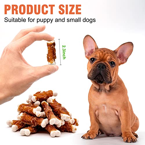 Mon2Sun Dog Treats, Chicken Wrapped Calcium Dog Bones Without Rawhide, 2.3 Inch Training Treats For Teeth Cleaning And Fresh Breath, Dog Chews For Puppy And Small Dogs (56 Count - Pack Of 1) #TOP4