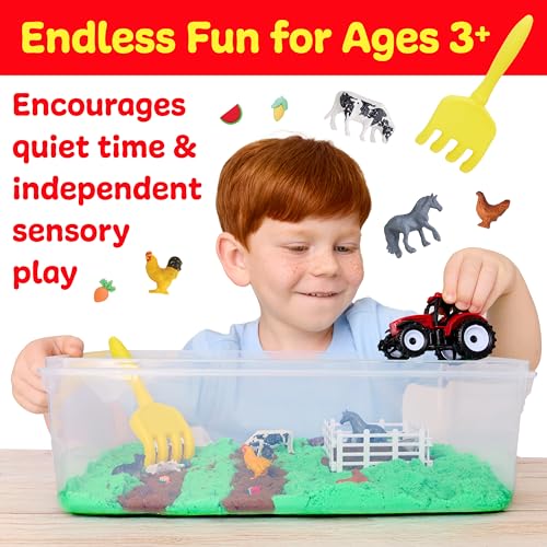Image of Creativity for Kids Sensory Bin: Farm | Calming, Screen-Free Play with Sand, Animals & Tools | Summer Activities for Toddlers | Back to School Fun (Ages 3+)