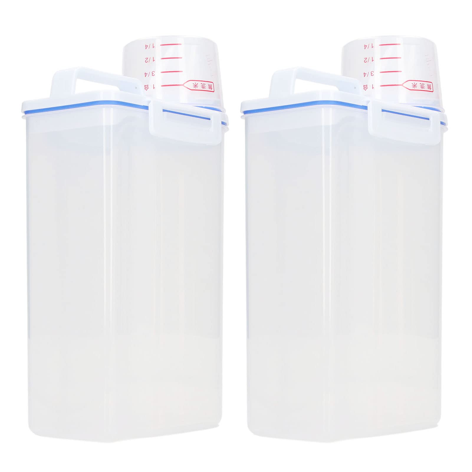 Jelquix Rice Dispenser Bin 2.5L Airtight Plastic Storage Containers with Measuring Cups for Dry Foods and Grains