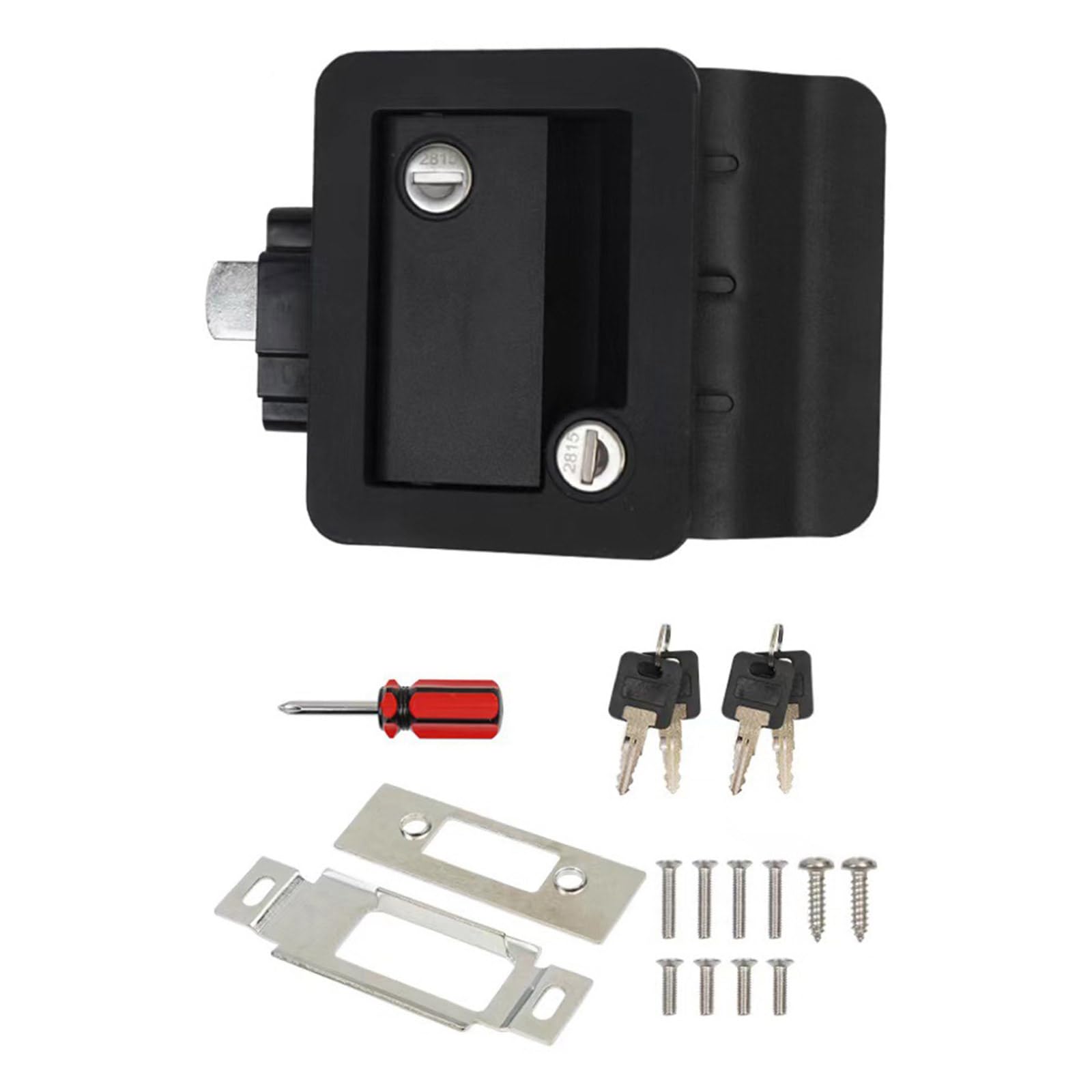 Hsioluted Multicolor Motorhomes With Paddle Deadbolts For Travel Horse Trailers Truck, Campers Door Latches, With Keys, Weatherproof Horse Trailer