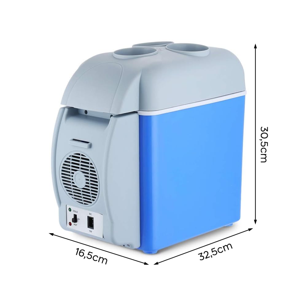 Mediawave Store - Frigo Portatile 079054 per Auto e Camping 2 in 1, Funzione Caldo e Freddo, Mini Frigorifero Portatile 12V da Viaggio e Campeggio 7,5 Litri