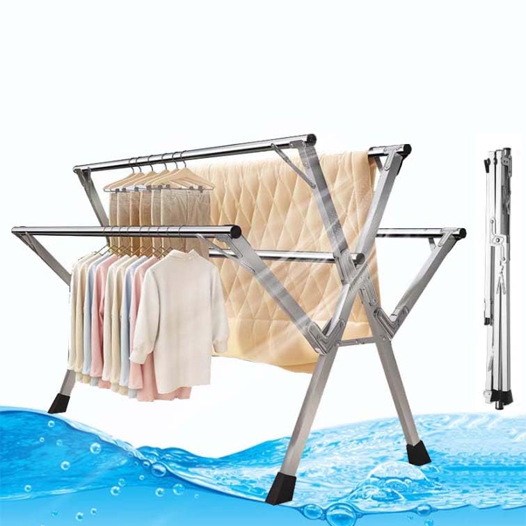 Tendedero plegable de acero inoxidable ajustable para secar ropa al aire libre para un secado eficiente de la ropa y ahorrar espacio