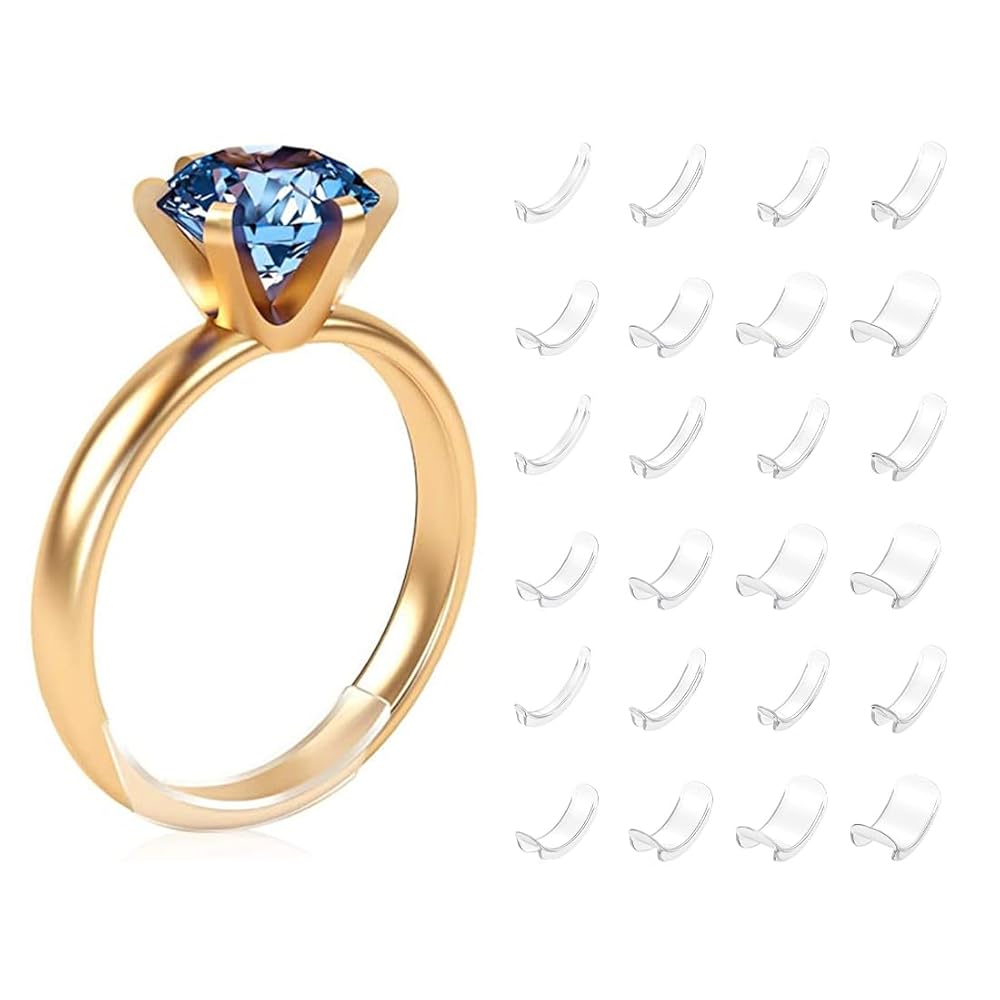 24 Pezzi Regolatori Anelli Invisibili - Riduttore Dito Per Anelli Loose - Materiale TPU Trasparente - Foto 12