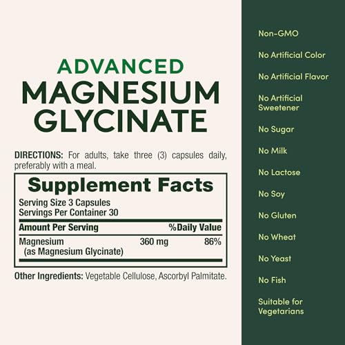 Nature's Bounty Calm Magnesium Glycinate 360mg – 90 Capsules — view 7