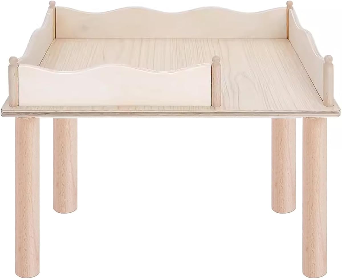 Juego de hámster Plataforma de madera y valla de laberinto de la serie multicámara para hámsters sirios enanos Ratones jerbos Degus u otras mascotas pequeñas (para 2 cámaras Hideout-Large)