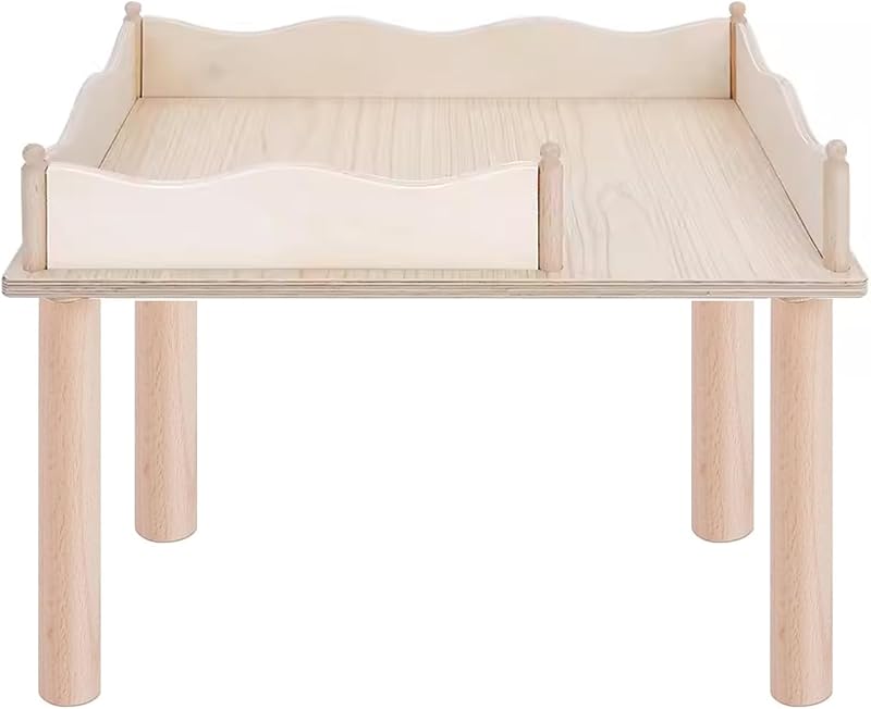 Juego de hámster Plataforma de madera y valla de laberinto de la serie multicámara para hámsters sirios enanos Ratones jerbos Degus u otras mascotas pequeñas (para 2 cámaras Hideout-Large)