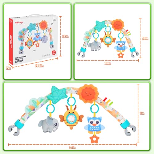 Image of Car Seat Toys for Babies 0-6 Months,Arch Stroller Toys for Infant 0-6 Months,Mobile for Bassinet Bouncer Hanging Toys Fit for Crib,Stroller,Car Seat Shower Gifts for Baby 6-12 Months(Animals)