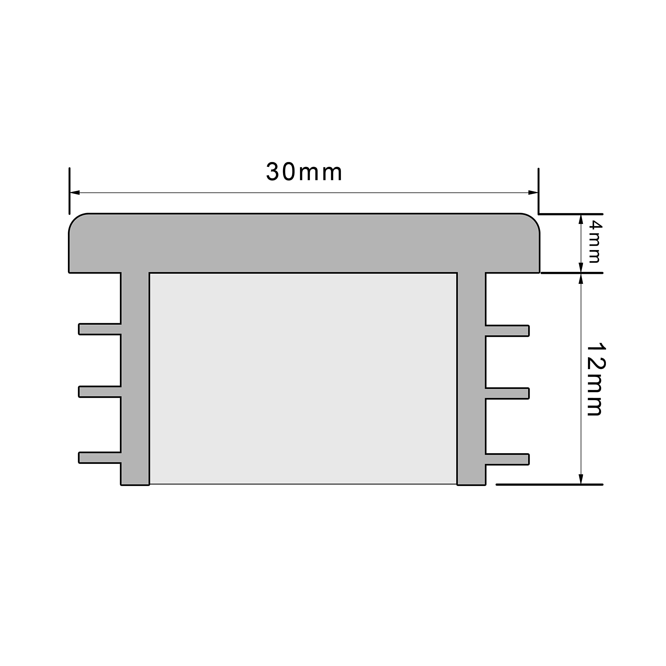 16 Tappi Alettati Per Tubi 30x30 Mm - Tappi Protettivi In Plastica Per Gambe Mobili, Sedie, Tavoli - Foto 2