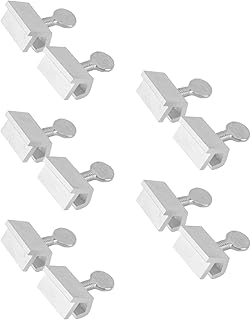 Ozgkee 10pcs Aluminum Alloy Security Window Locks Sliding Window Security Lock Security Door Stopper Safety Lock Drill Free Install Anti Theft Limit Round Handle Silver