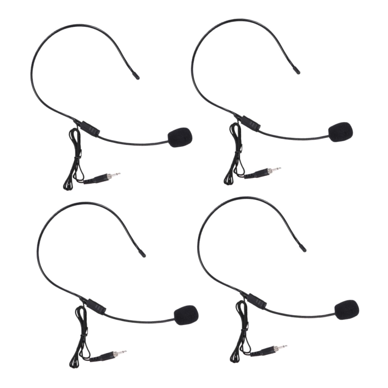 Parliky 4Pcs Headset Microphone with Loudspeaker Voice Amplifier Wired Over Ear Mic for Sound Pickup Compact Design for Easy Carrying and Use