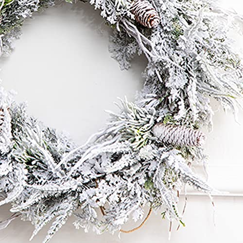 Couronne de Noël avec simulation de neige artificielle durable