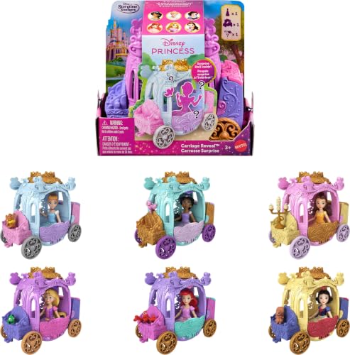 Mattel Disney Princess Toys Surprise Small Doll & Carriage Vehicle