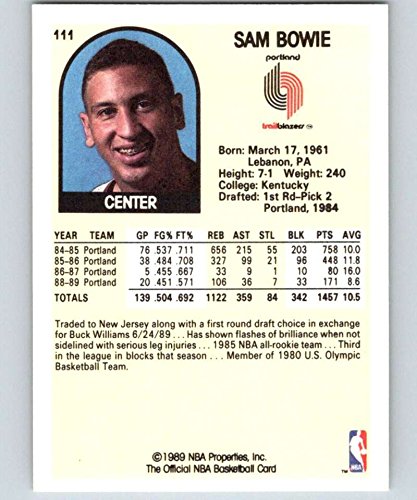 Amazon.com: 1989-90 NBA Hoops #111 Sam Bowie SP Portland Trail 
