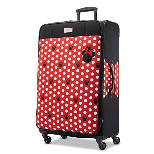 American Tourister Disney Softside Luggage with Spinner Wheels, Minnie Mouse Dots, Checked-Large 28-Inch