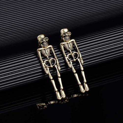 Gothic Skull Earrings Punk Skeleton Groom Bride Front Back Stud Earrings Halloween for Women Girl3
