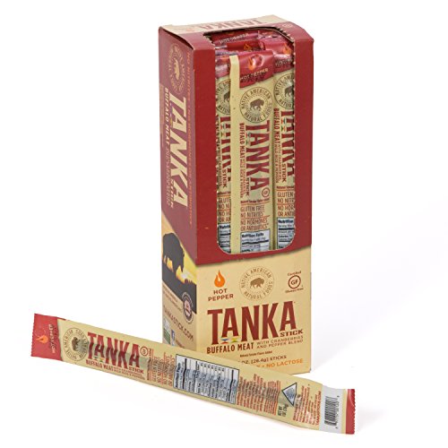 Bison Pemmican Meat Stick with Buffalo & Cranberries By Tanka, Gluten Free, Beef Jerky Alternative, Spicy Pepper, 1 Oz, Pack Of 12
