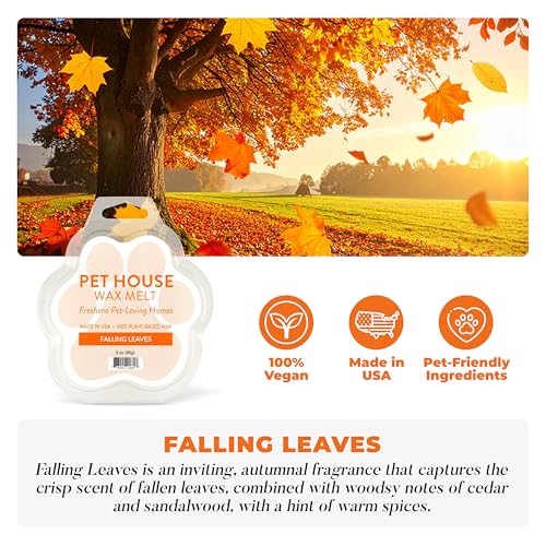 Image of One Fur All Pet House Scented Wax Melts for Warmer - Long-Lasting Pet Friendly Plant Based Soy Wax Melts - Falling Leaves Pack of 2