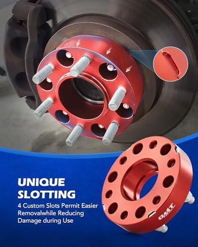 Image of OMT 6x5.5 Wheel Spacers with 78.1mm Center Hub Bore, Set of 4 | 1.5 Inch Hubcentric Wheel Spacers with M14x1.5 Studs Compatible with Chevy Silverado GMC Sierra 1500 Suburban Tahoe
