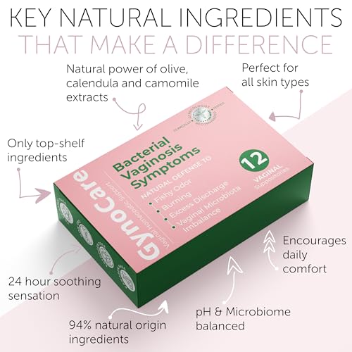 Image of Bacterial Vaginosis Symptoms Relief For Women Boric Acid Suppositories | Boric Acid For Women Natural Homeopathic for Odor, Itching, Discharge, BV, Vaginal Microbiota Imbalance 12 Suppositories
