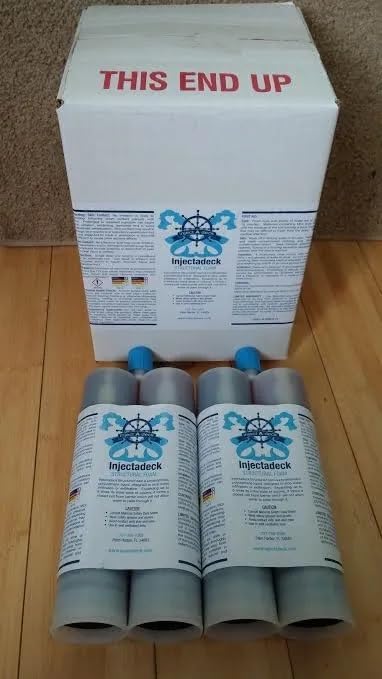 Kit - 6 Cartridges; Structural Foam, Hatches, Gunwales, Portholes, Bed Fuel Tanks. Consumes Water, Pass Moisture Meter Survey. Boat Deck Core Replacement Solution - injectadeck.com