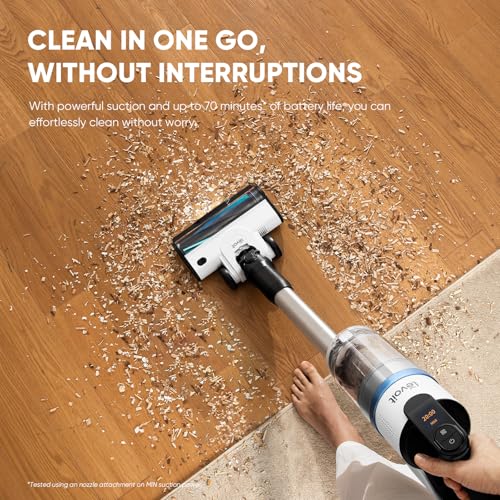 Image of LEVOIT AERO Cordless Vacuum with Auto-Empty Station, HyperPulse Technology, Anti-Tangle Brush, 5-Stage Filtration, HEPA Filter, Up to 70 Mins, Powerful Suction for Pet Hair, Carpet, Hard Floor, White