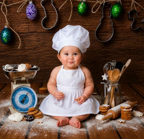 Image of BabyMoon Chef | New Born Baby Photography Shoot Props | Costume | White