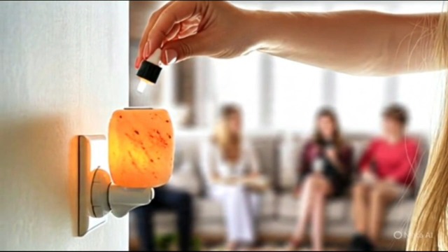 Image of Himalayan Natural Salt Night Lamp with Aroma Lid - Unique Rock Shape for Relaxation & Wellness - Ideal Gift in Beautiful Box!