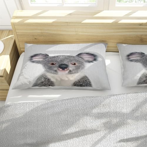 Housse de Couette Koala Peau Sensible Parure Microfibre Sans Repassage