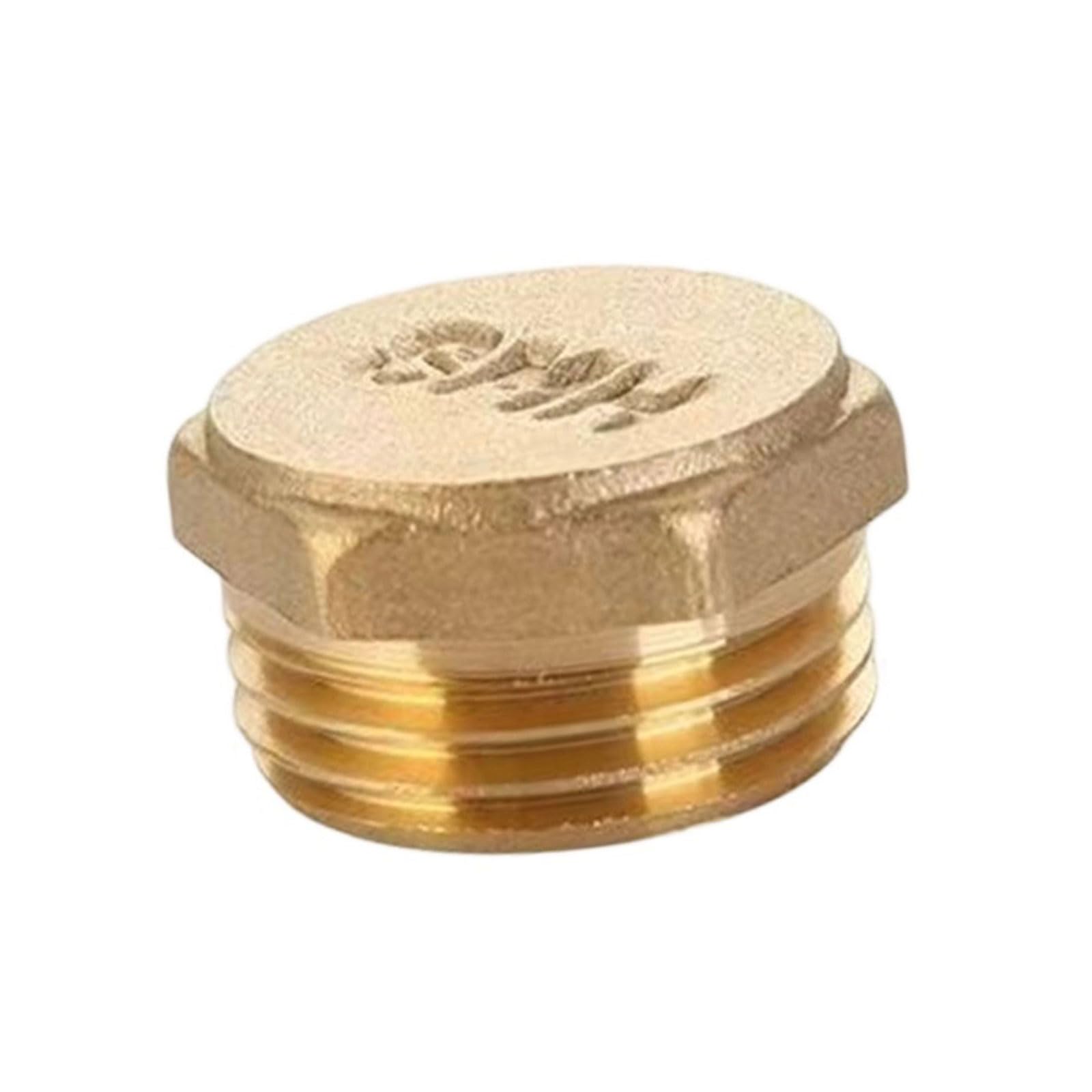 Msioytog Men's 1/2 Brass Hexagonal End Caps Plug Pipe Plumbing Fitting Adapters Thread Coupler Connector Universals Pipe Fitting Plumbing Adapters