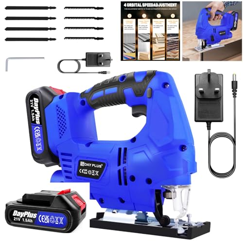 3000W Electric Cordless Jigsaw Power 45Cutting Jig Saws + Li Battery & Charger