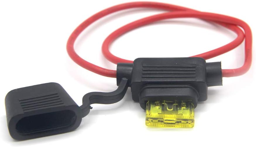 12V 16 AWG Gauge Copper Wire Inline Fuse Holder Standard Blade Fuse Holder 20A for Car Automotive Truck Motorcycle Truck Boat Safe Electrical Protection