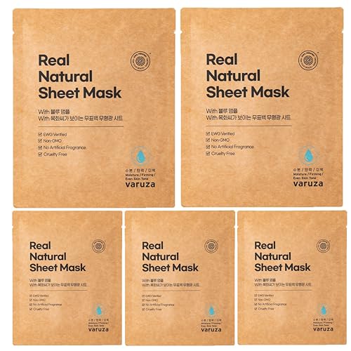 varuza] Real Natural Sheet Mask – EWG VERIFIED, Vegan Face...