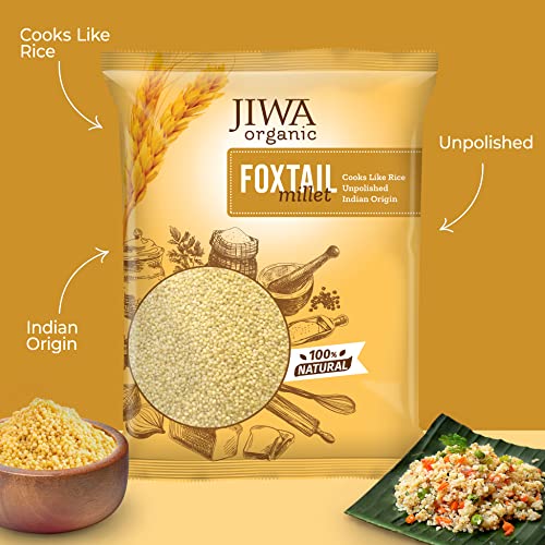Image of JIWA healthy by nature Organic Quinoa, 1 Kg, (Certified Organic & Gluten Free) & Organic Foxtail Millet, 1 kg