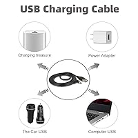 Vista 2 de Qjin Cable de alimentación para máquina de ruido blanco LectroFan ASM1007, LectroFan EVO ASM1020, cable de carga USB, 2 piezas