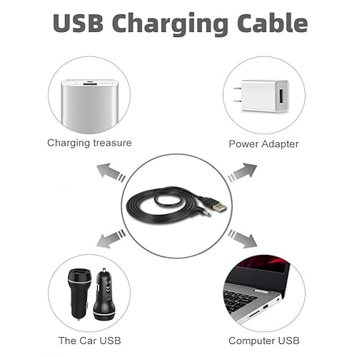 Miniatura 2 de Cable de alimentación para máquina de ruido blanco LectroFan ASM1007, LectroFan EVO ASM1020, cable de carga USB, 2 piezas