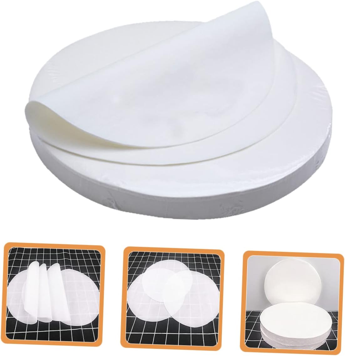 500 Sheets Round Parchment Paper for Baking Frying Grilling Non Stick Greaseproof for Air Fryers Oven Use for Pastries Snacks