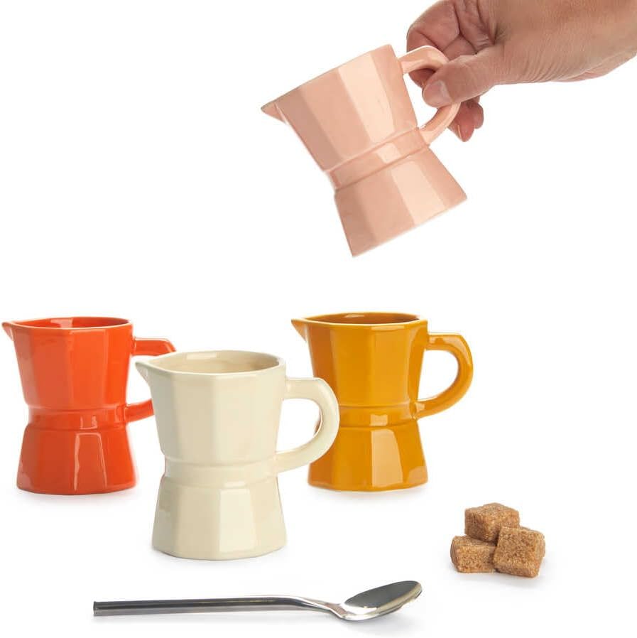 Balvi Coffee Mugs Set, Coffee Cup Set, Moka Design of Traditional Italian Ceramic Coffee Maker