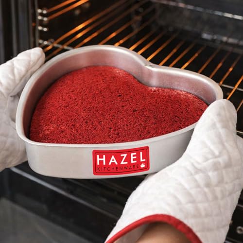 Image of HAZEL Aluminium Heart Shape Cake Mould 7.5 Inch | Cake Mould Microwave Oven OTG Cooker Baking Heart Aluminium Tray Tin