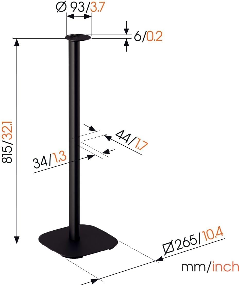 SFS 4113 Ständer | Exclusiv für Sonos ERA 100 Lautsprecher | Hochwertig und durchdacht | Kabelverdeckungssystem | Sicher Dank TÜV-geprüfter Stabilität | Höhe: 82 cm | Schwarz (1 Standfuß)