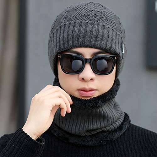 Chapeaux en coton et épaississement de velours bonnet tricoté chaud pour hommes