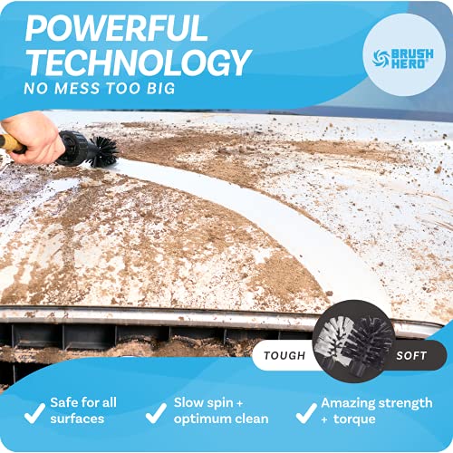 Brush Hero Wheel Brush - Auto Cleaning Kit Water, Powered Rim Cleaner To Scrub And Wash Tires, Grills, Bike And Motorcycle Wheels, Car Detailing Spinning Brushes #TOP1
