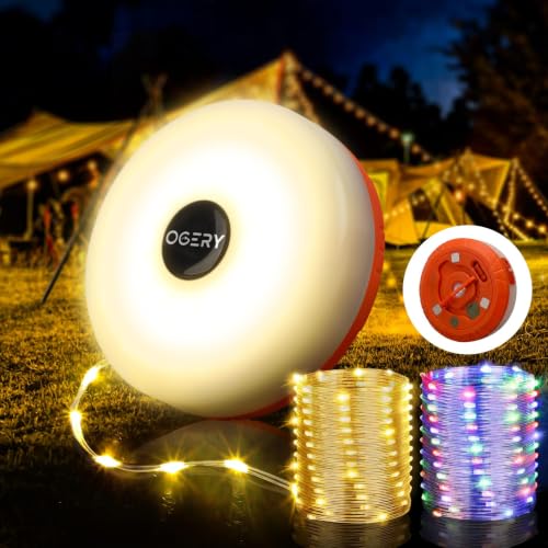 Image of OGERY Camping String Lights 4 in 1, 32.8FT Quick Storage 8 Modes Protable