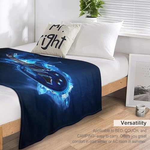 Couverture guitares douce et chaude en flannel polaire
