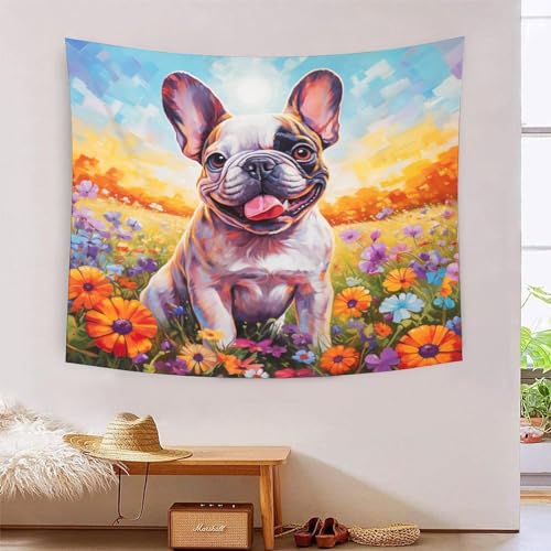 Tapisserie chien 3D grand tissu mural pour cacher un mur nu