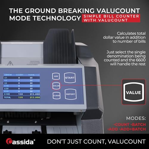 Image of Cassida Money Bill Counter I Business Grade I 1,400 Notes /Min I 6600 UV /MG